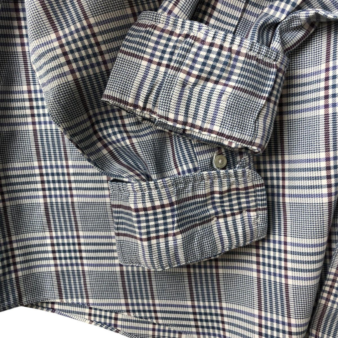 Brooks Brothers Est.1818 Long Sleeve Button-Down Check Shirt, Men's Size L Supima Cotton white type Vintage Second Hand