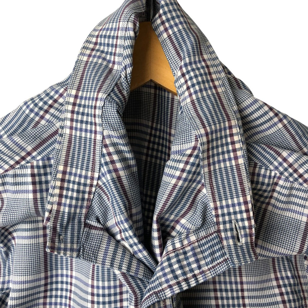 Brooks Brothers Est.1818 Long Sleeve Button-Down Check Shirt, Men's Size L Supima Cotton white type Vintage Second Hand