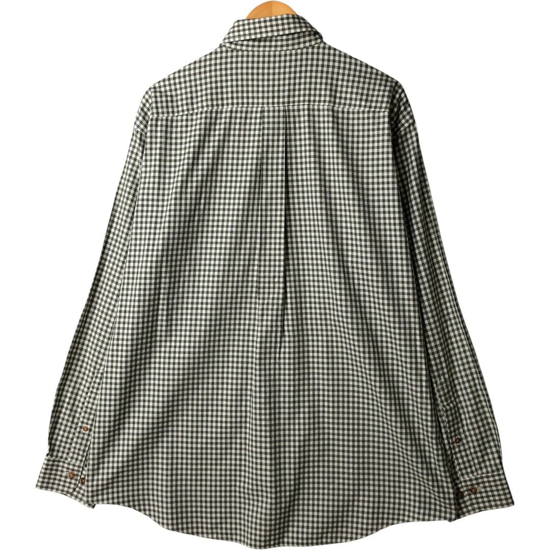 Brooks Brothers 346 Gingham Check Long Sleeve Button-Down Check Shirt, Men's Size L cotton white type Vintage Second Hand