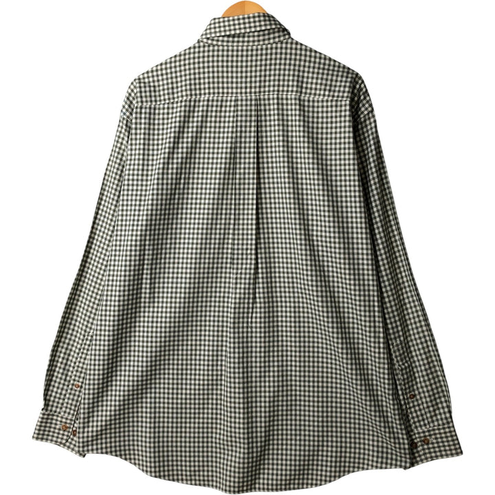 Brooks Brothers 346 Gingham Check Long Sleeve Button-Down Check Shirt, Men's Size L cotton white type Vintage Second Hand