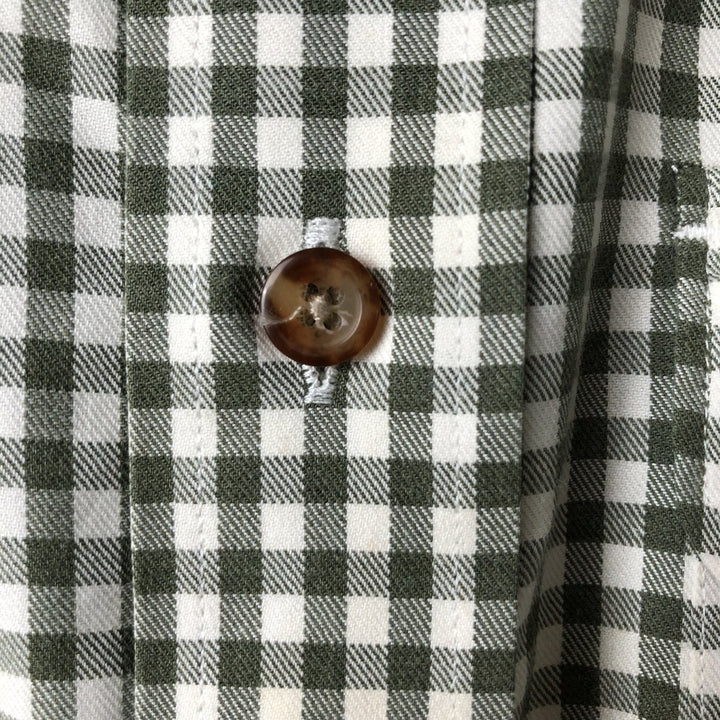 Brooks Brothers 346 Gingham Check Long Sleeve Button-Down Check Shirt, Men's Size L cotton white type Vintage Second Hand