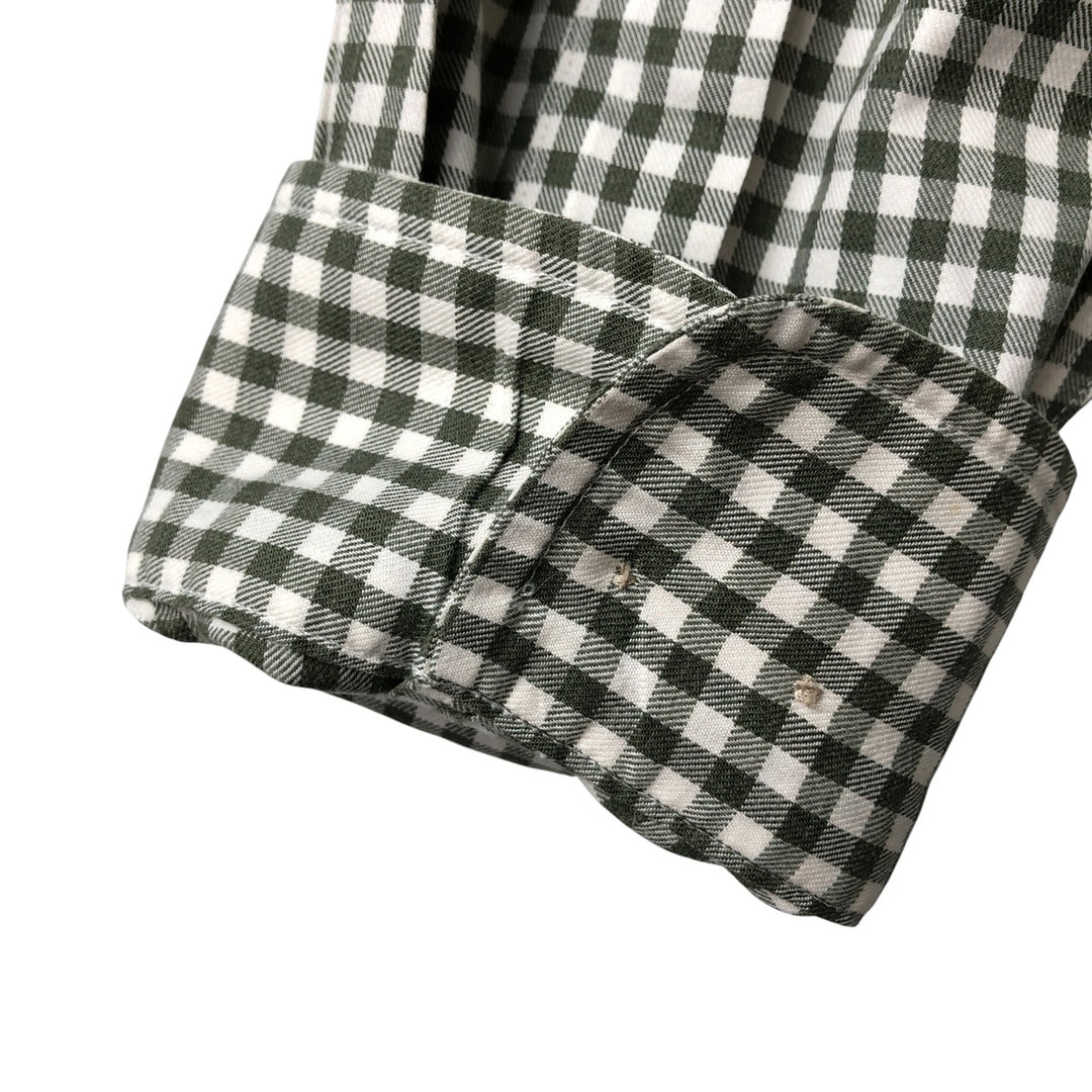 Brooks Brothers 346 Gingham Check Long Sleeve Button-Down Check Shirt, Men's Size L cotton white type Vintage Second Hand