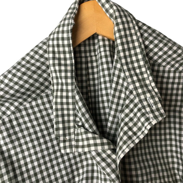 Brooks Brothers 346 Gingham Check Long Sleeve Button-Down Check Shirt, Men's Size L cotton white type Vintage Second Hand