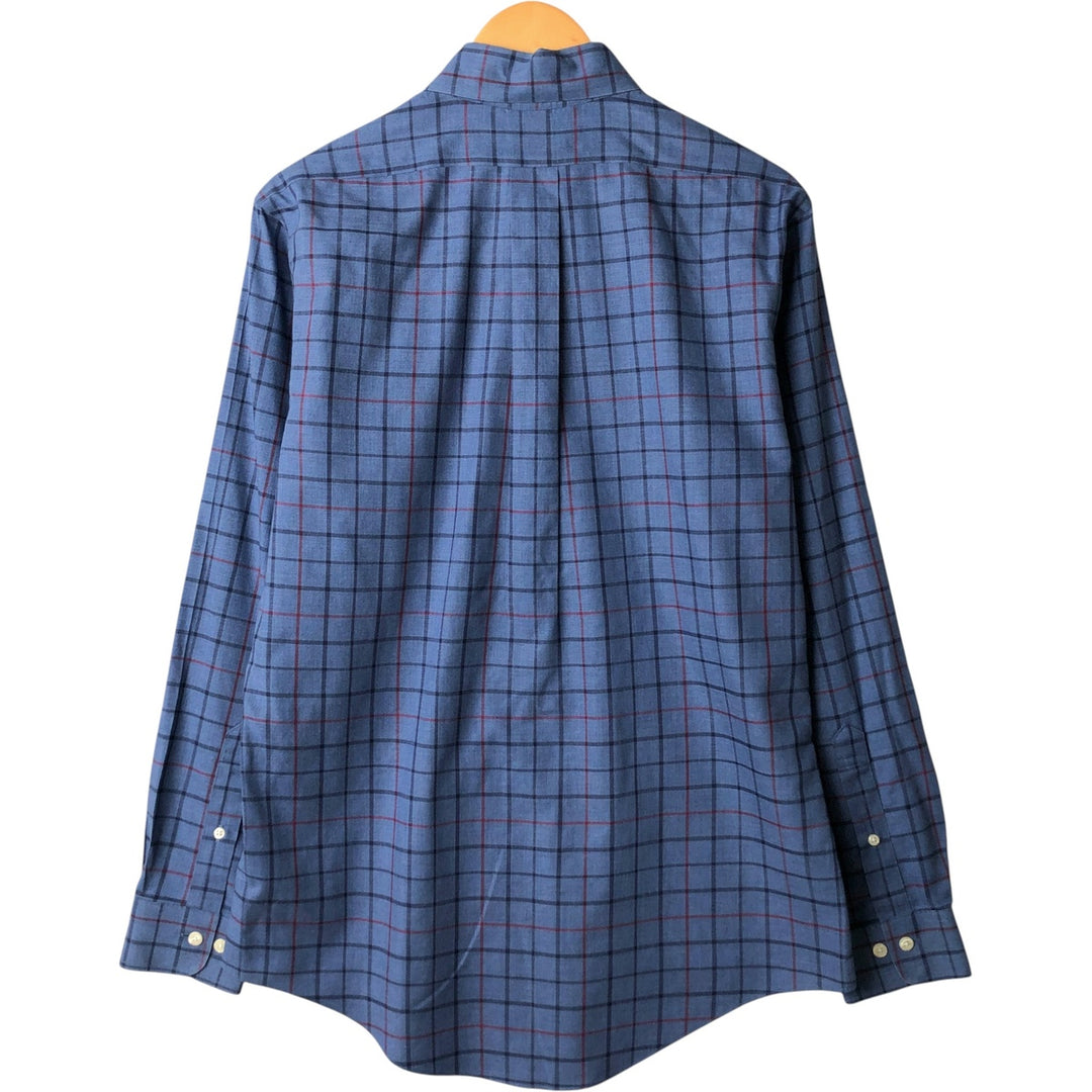 Brooks Brothers 1818 Long Sleeve Button-Down Check Shirt, Men's Size M cotton blue type Vintage Second Hand