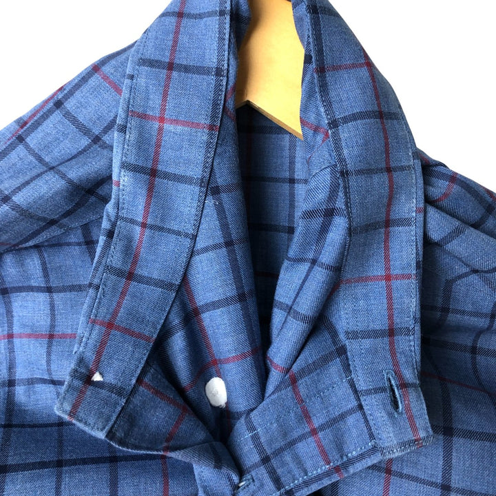 Brooks Brothers 1818 Long Sleeve Button-Down Check Shirt, Men's Size M cotton blue type Vintage Second Hand