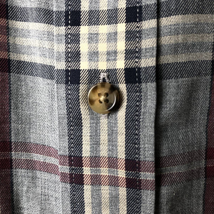 Brooks Brothers Est.1818 Long Sleeve Button-Down Check Shirt, Men's Size M Supima Cotton gray type Vintage Second Hand