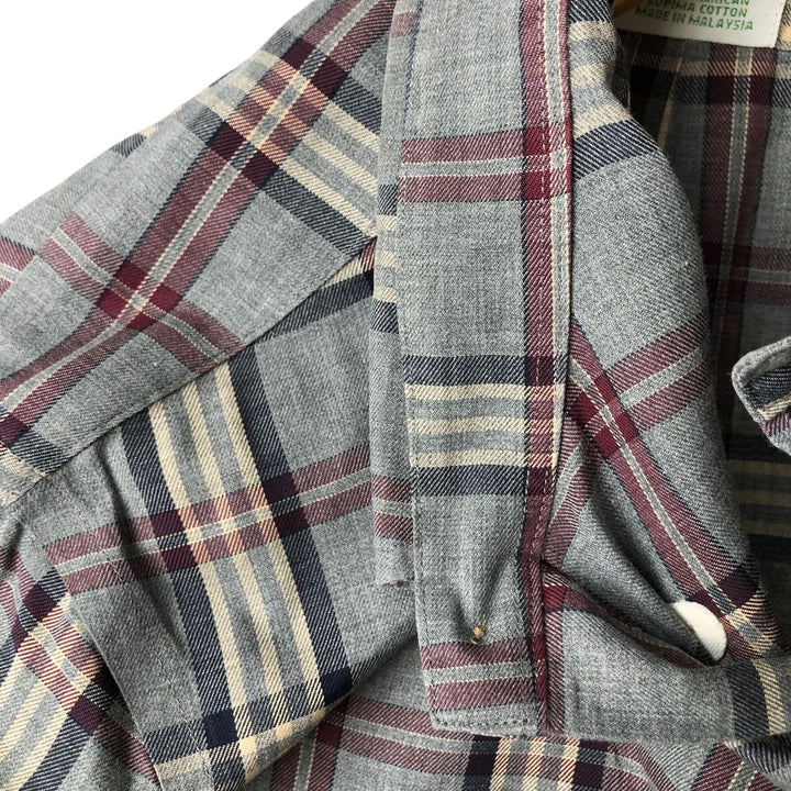 Brooks Brothers Est.1818 Long Sleeve Button-Down Check Shirt, Men's Size M Supima Cotton gray type Vintage Second Hand