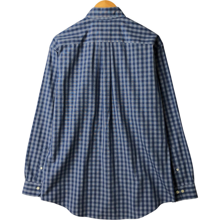 Brooks Brothers Est.1818 Long Sleeve Button-Down Check Shirt, Men's Size M Supima Cotton blue type Vintage Second Hand