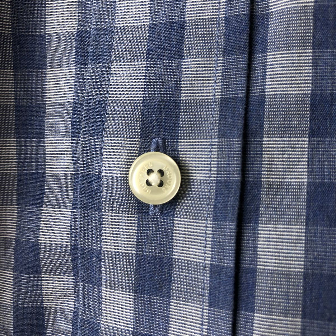 Brooks Brothers Est.1818 Long Sleeve Button-Down Check Shirt, Men's Size M Supima Cotton blue type Vintage Second Hand