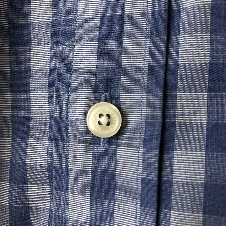 Brooks Brothers Est.1818 Long Sleeve Button-Down Check Shirt, Men's Size M Supima Cotton blue type Vintage Second Hand