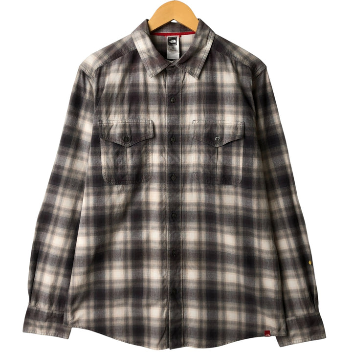 The North Face Ombre Check Long Sleeve Cotton Check Shirt, Men's Size M cotton gray type Vintage Second Hand