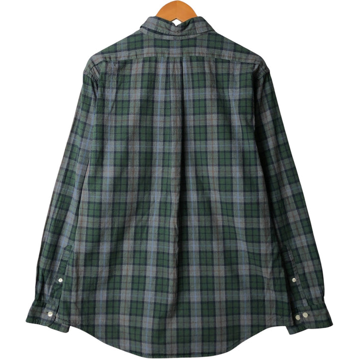 Brooks Brothers Est.1818 Long Sleeve Button-Down Check Shirt, Men's Size L cotton Green type dark green Vintage Second Hand