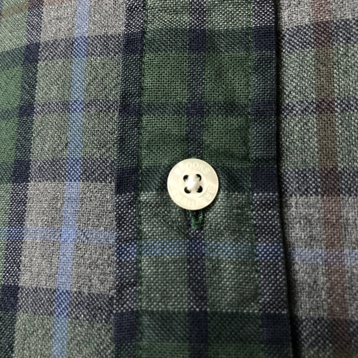 Brooks Brothers Est.1818 Long Sleeve Button-Down Check Shirt, Men's Size L cotton Green type dark green Vintage Second Hand