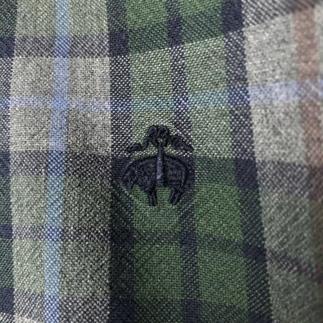 Brooks Brothers Est.1818 Long Sleeve Button-Down Check Shirt, Men's Size L cotton Green type dark green Vintage Second Hand