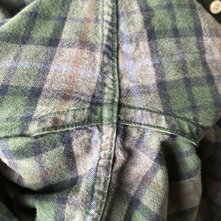 Brooks Brothers Est.1818 Long Sleeve Button-Down Check Shirt, Men's Size L cotton Green type dark green Vintage Second Hand