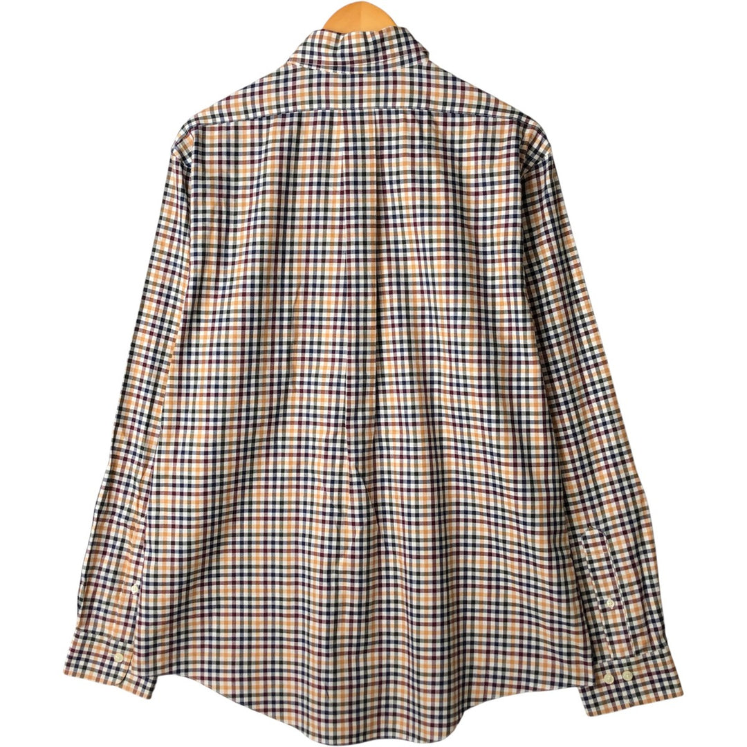 Brooks Brothers 1818 Long Sleeve Button-Down Check Shirt, Men's Size L cotton white type Vintage Second Hand