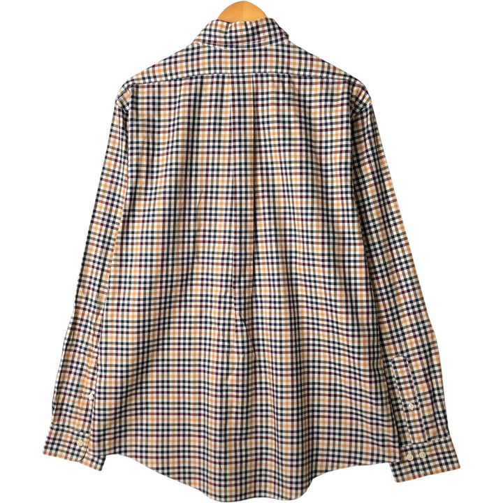 Brooks Brothers 1818 Long Sleeve Button-Down Check Shirt, Men's Size L cotton white type Vintage Second Hand