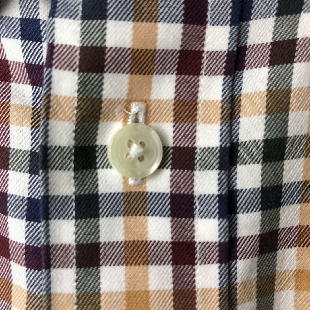 Brooks Brothers 1818 Long Sleeve Button-Down Check Shirt, Men's Size L cotton white type Vintage Second Hand