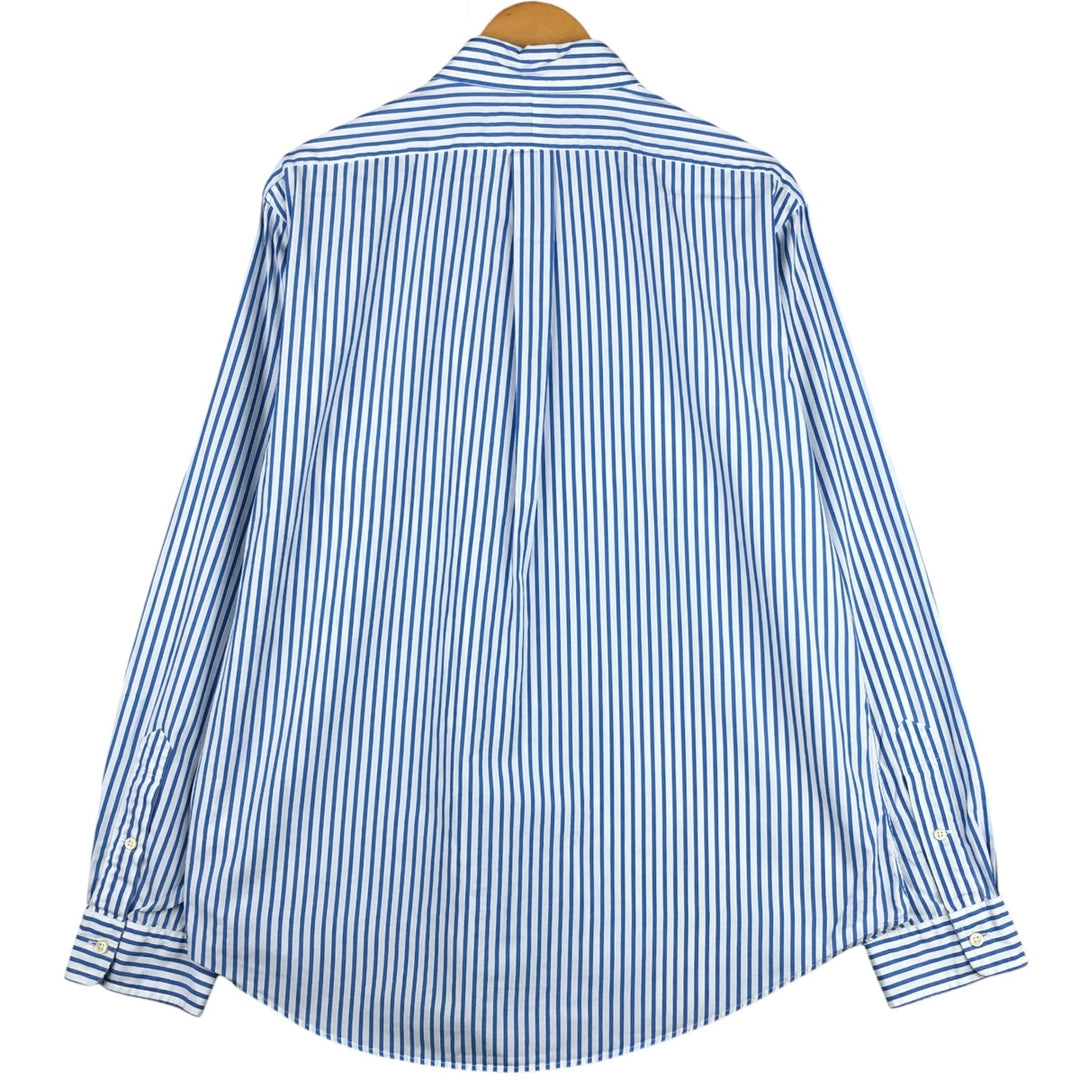 Ralph Lauren CUSTOM FIT long sleeve button down striped shirt men's XL size cotton Blue type light blue Vintage Second Hand