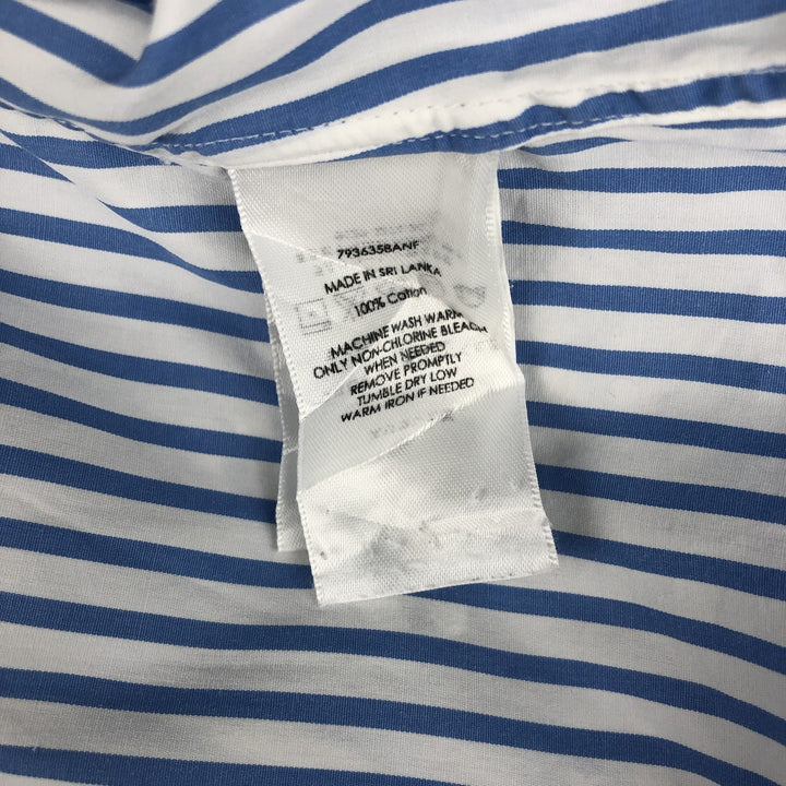 Ralph Lauren CUSTOM FIT long sleeve button down striped shirt men's XL size cotton Blue type light blue Vintage Second Hand