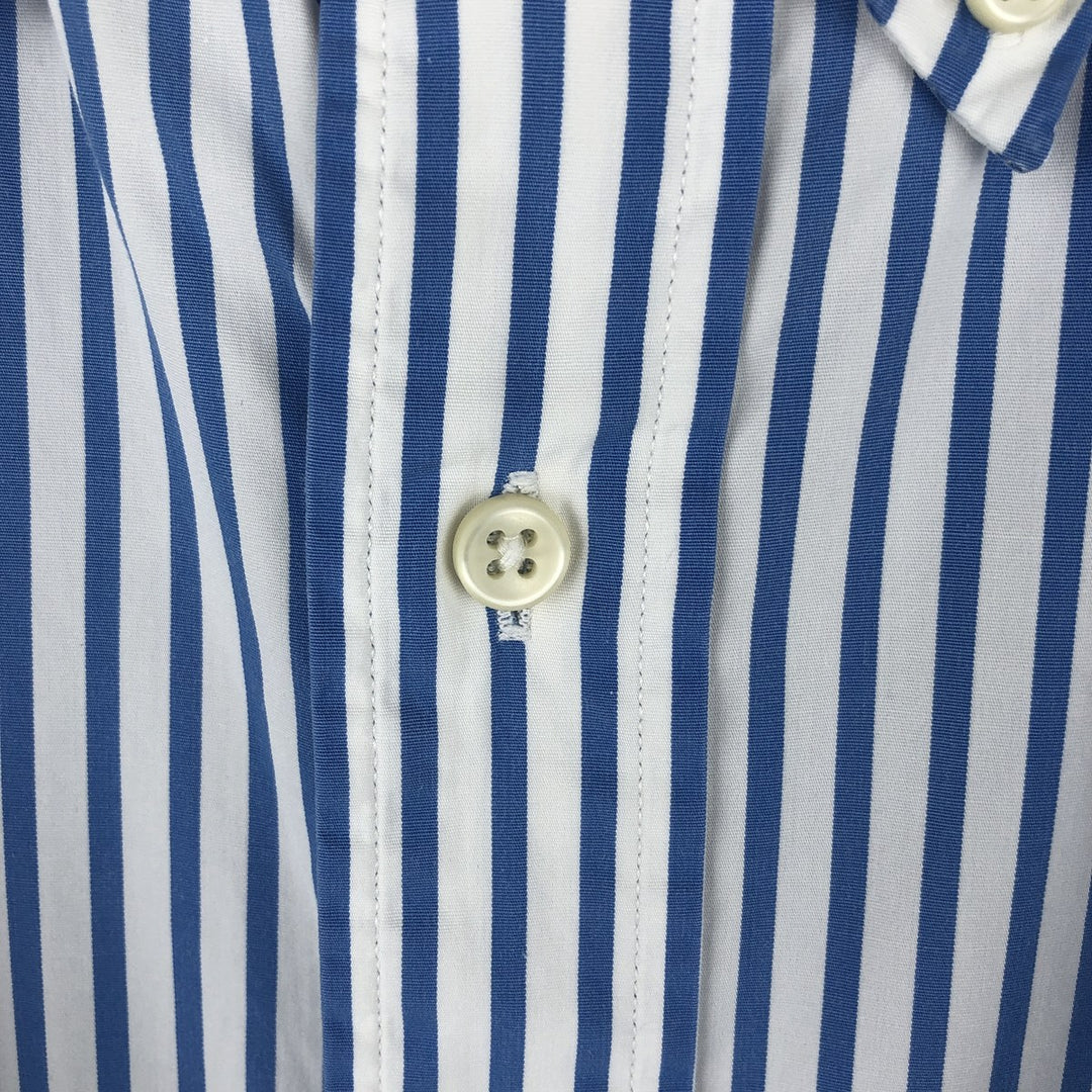 Ralph Lauren CUSTOM FIT long sleeve button down striped shirt men's XL size cotton Blue type light blue Vintage Second Hand