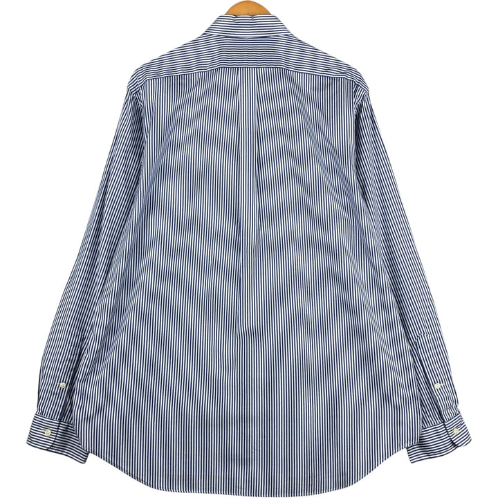 Ralph Lauren long sleeve button down striped shirt, men's XL size cotton blue type Vintage Second Hand
