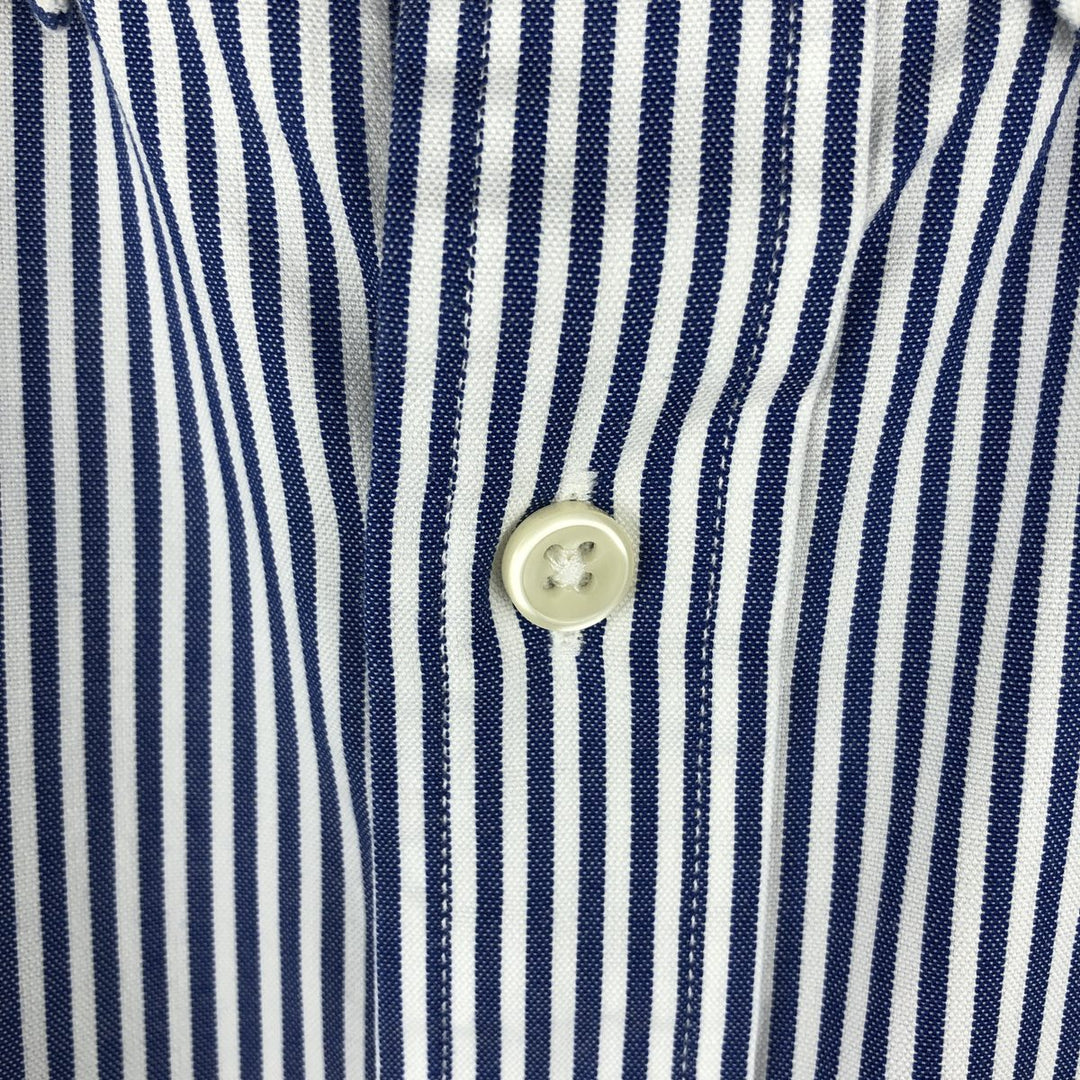 Ralph Lauren long sleeve button down striped shirt, men's XL size cotton blue type Vintage Second Hand