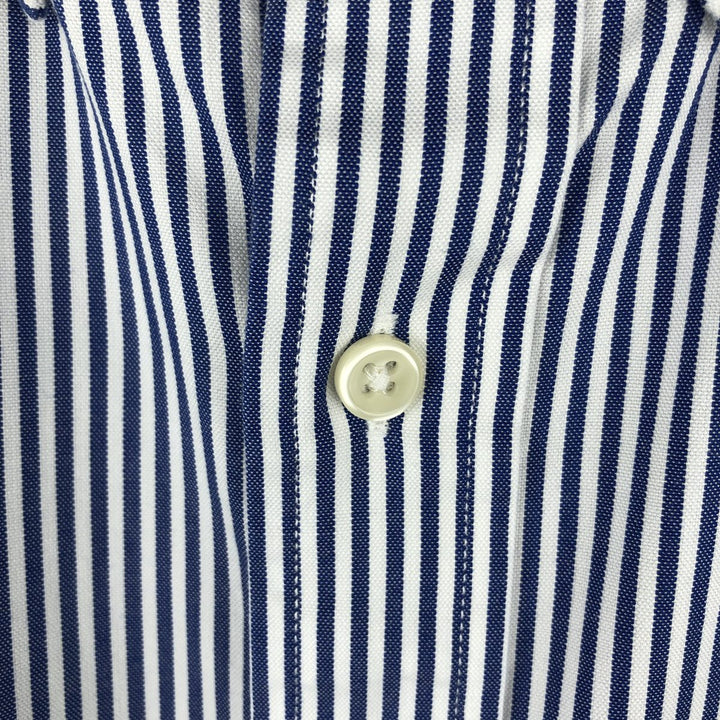 Ralph Lauren long sleeve button down striped shirt, men's XL size cotton blue type Vintage Second Hand