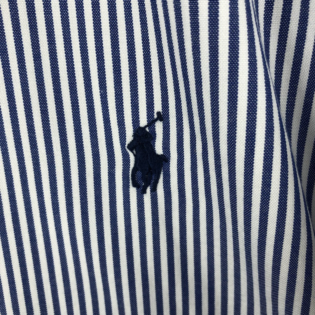 Ralph Lauren long sleeve button down striped shirt, men's XL size cotton blue type Vintage Second Hand