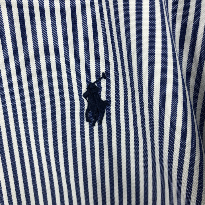 Ralph Lauren long sleeve button down striped shirt, men's XL size cotton blue type Vintage Second Hand