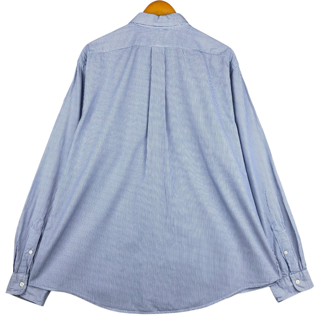 Ralph Lauren CUSTOM FIT long sleeve button down striped shirt men's XXL cotton blue type Vintage Second Hand