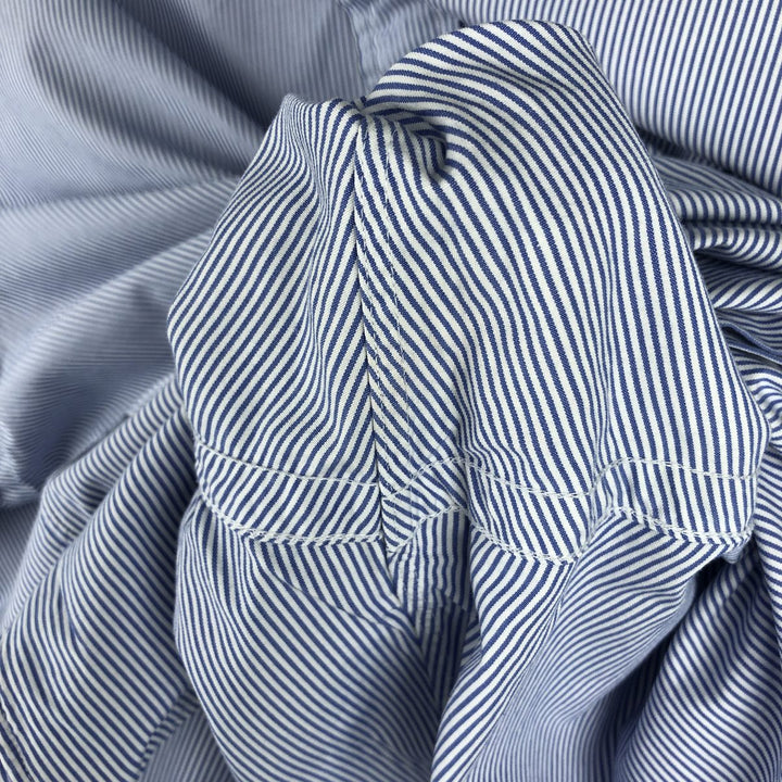 Ralph Lauren CUSTOM FIT long sleeve button down striped shirt men's XXL cotton blue type Vintage Second Hand