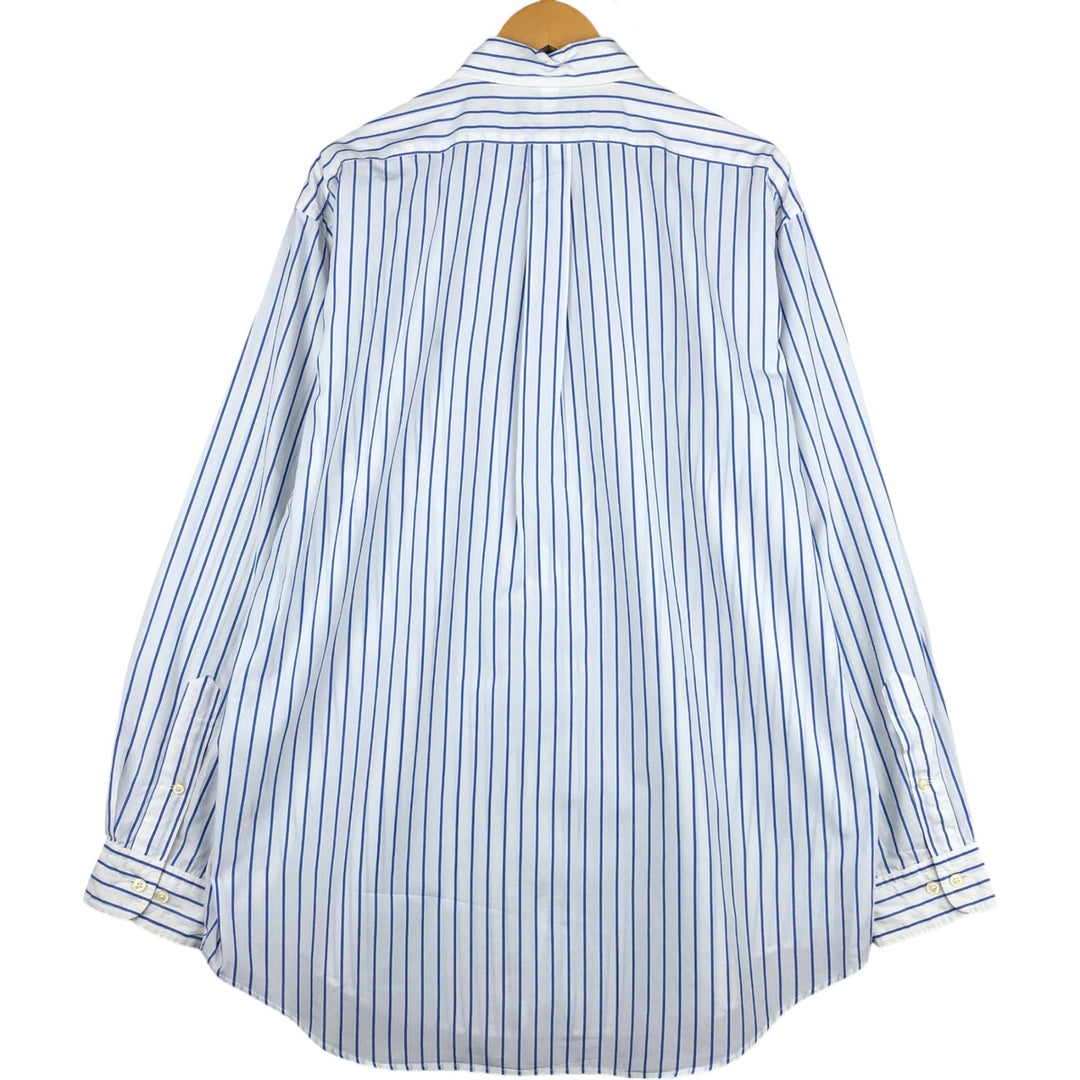 Ralph Lauren YARMOUTH Long Sleeve Button-Down Striped Shirt, Men's Size L cotton white type Vintage Second Hand