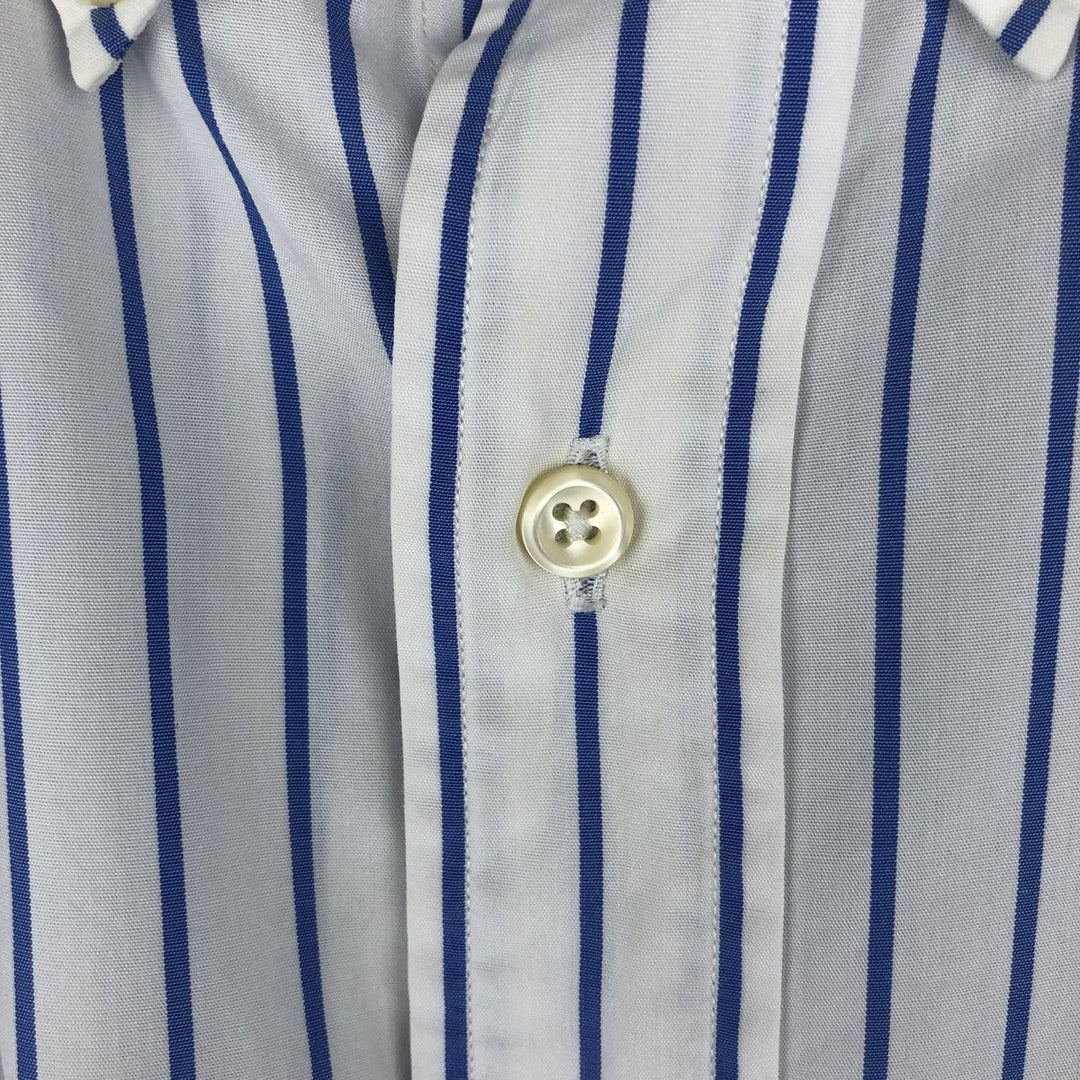 Ralph Lauren YARMOUTH Long Sleeve Button-Down Striped Shirt, Men's Size L cotton white type Vintage Second Hand