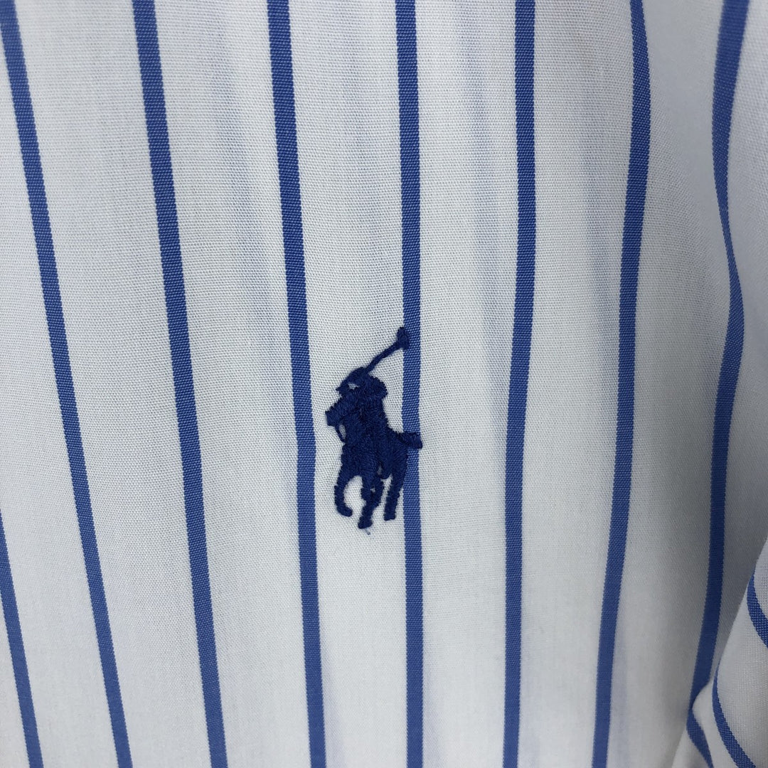 Ralph Lauren YARMOUTH Long Sleeve Button-Down Striped Shirt, Men's Size L cotton white type Vintage Second Hand