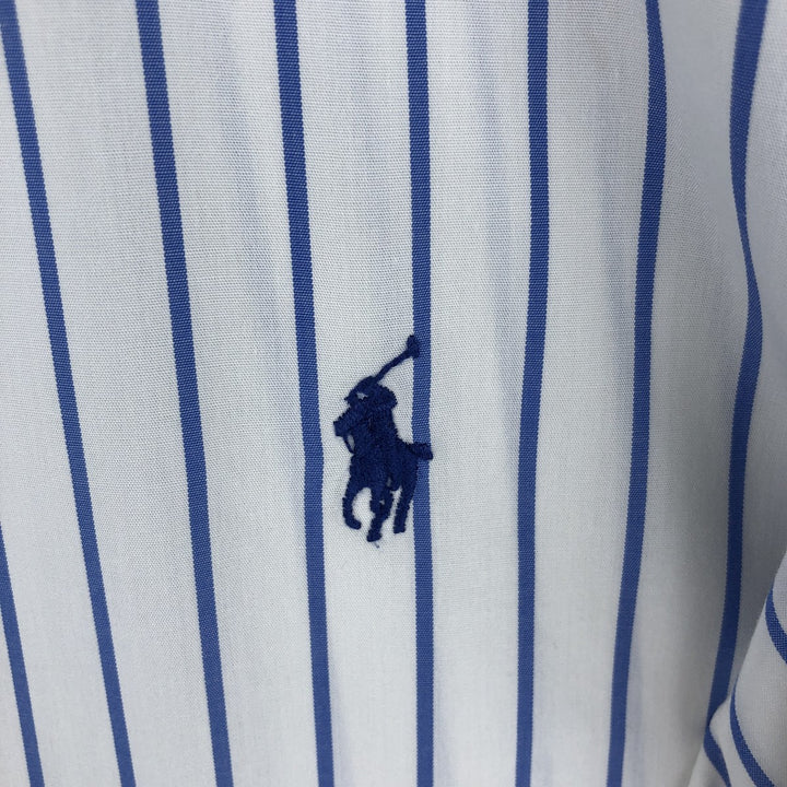 Ralph Lauren YARMOUTH Long Sleeve Button-Down Striped Shirt, Men's Size L cotton white type Vintage Second Hand