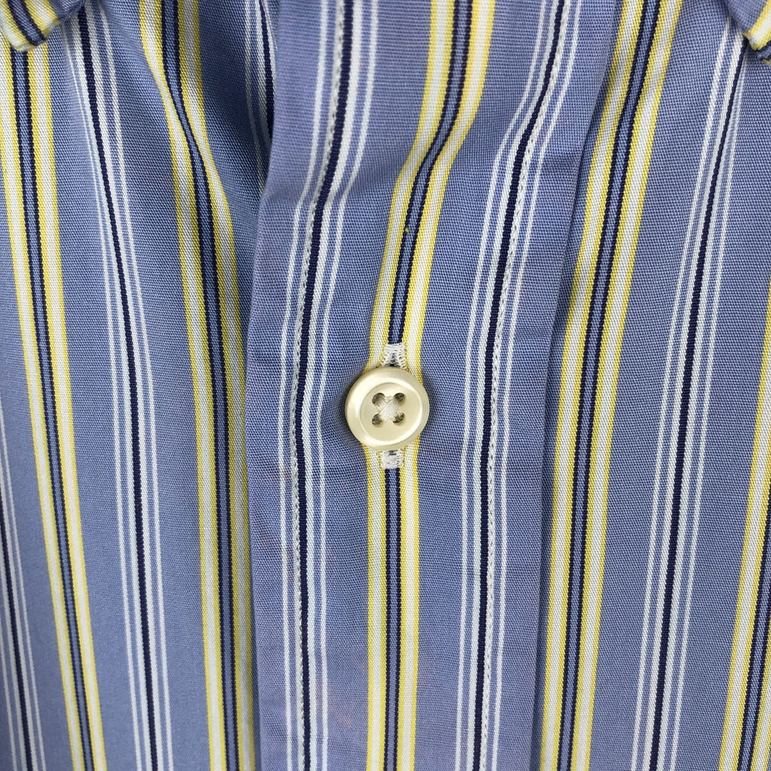 Ralph Lauren POLO by Ralph Lauren CUSTOM FIT long sleeve button down striped shirt men's size L cotton Blue type light blue Vintage Second Hand