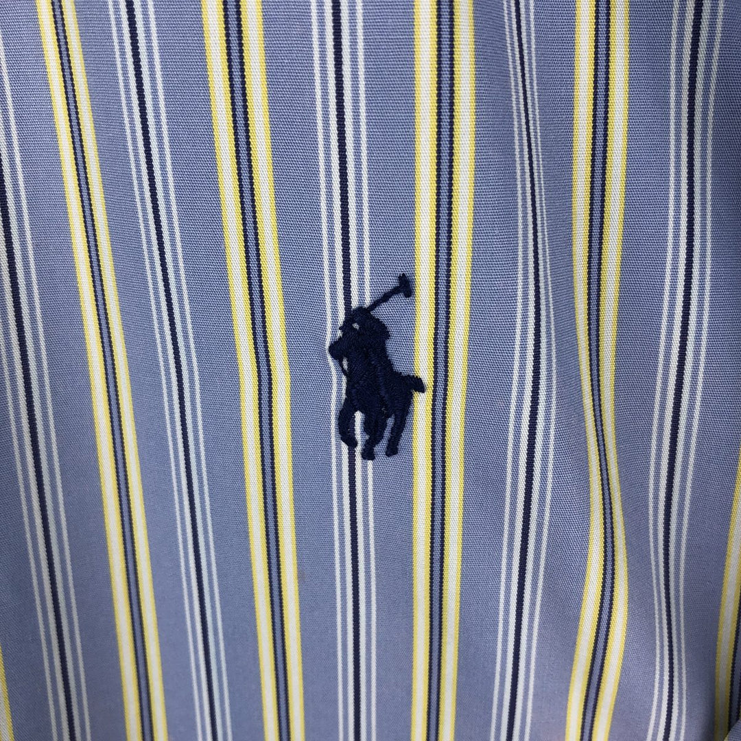 Ralph Lauren POLO by Ralph Lauren CUSTOM FIT long sleeve button down striped shirt men's size L cotton Blue type light blue Vintage Second Hand