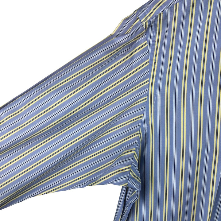 Ralph Lauren POLO by Ralph Lauren CUSTOM FIT long sleeve button down striped shirt men's size L cotton Blue type light blue Vintage Second Hand