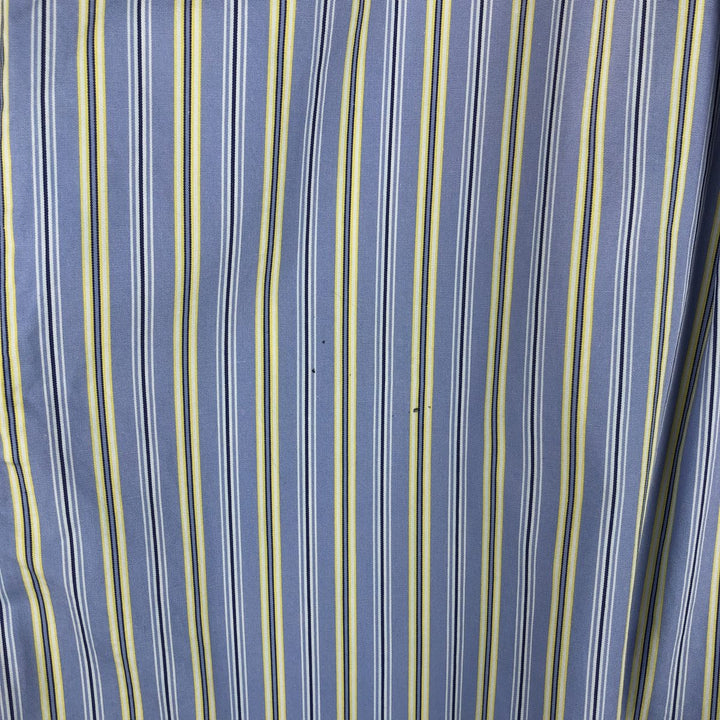 Ralph Lauren POLO by Ralph Lauren CUSTOM FIT long sleeve button down striped shirt men's size L cotton Blue type light blue Vintage Second Hand