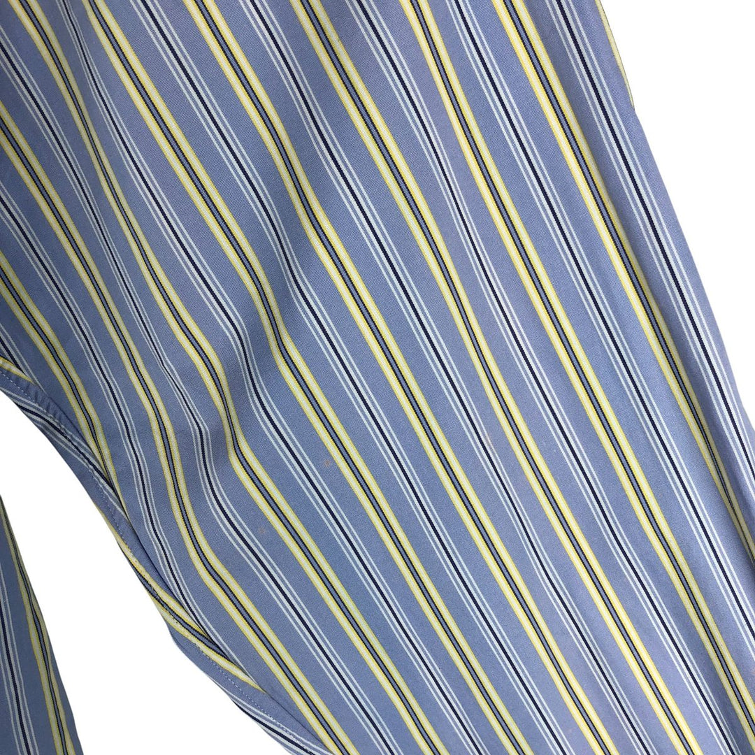 Ralph Lauren POLO by Ralph Lauren CUSTOM FIT long sleeve button down striped shirt men's size L cotton Blue type light blue Vintage Second Hand