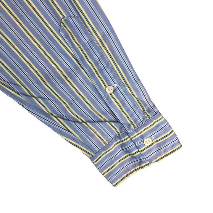 Ralph Lauren POLO by Ralph Lauren CUSTOM FIT long sleeve button down striped shirt men's size L cotton Blue type light blue Vintage Second Hand