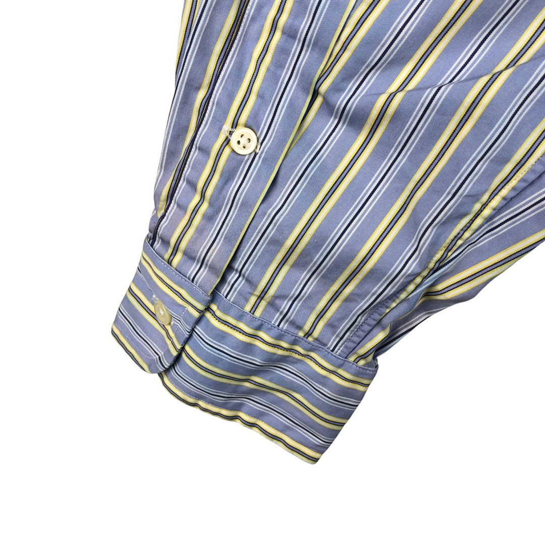 Ralph Lauren POLO by Ralph Lauren CUSTOM FIT long sleeve button down striped shirt men's size L cotton Blue type light blue Vintage Second Hand