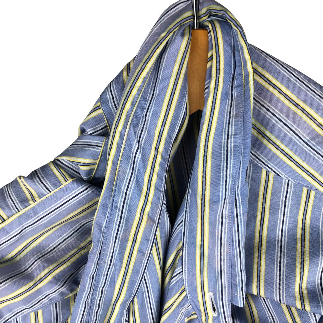 Ralph Lauren POLO by Ralph Lauren CUSTOM FIT long sleeve button down striped shirt men's size L cotton Blue type light blue Vintage Second Hand