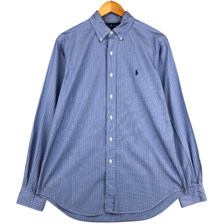 Ralph Lauren Classic Fit Long Sleeve Button Down Striped Shirt Men's M cotton Blue type light blue Vintage Second Hand