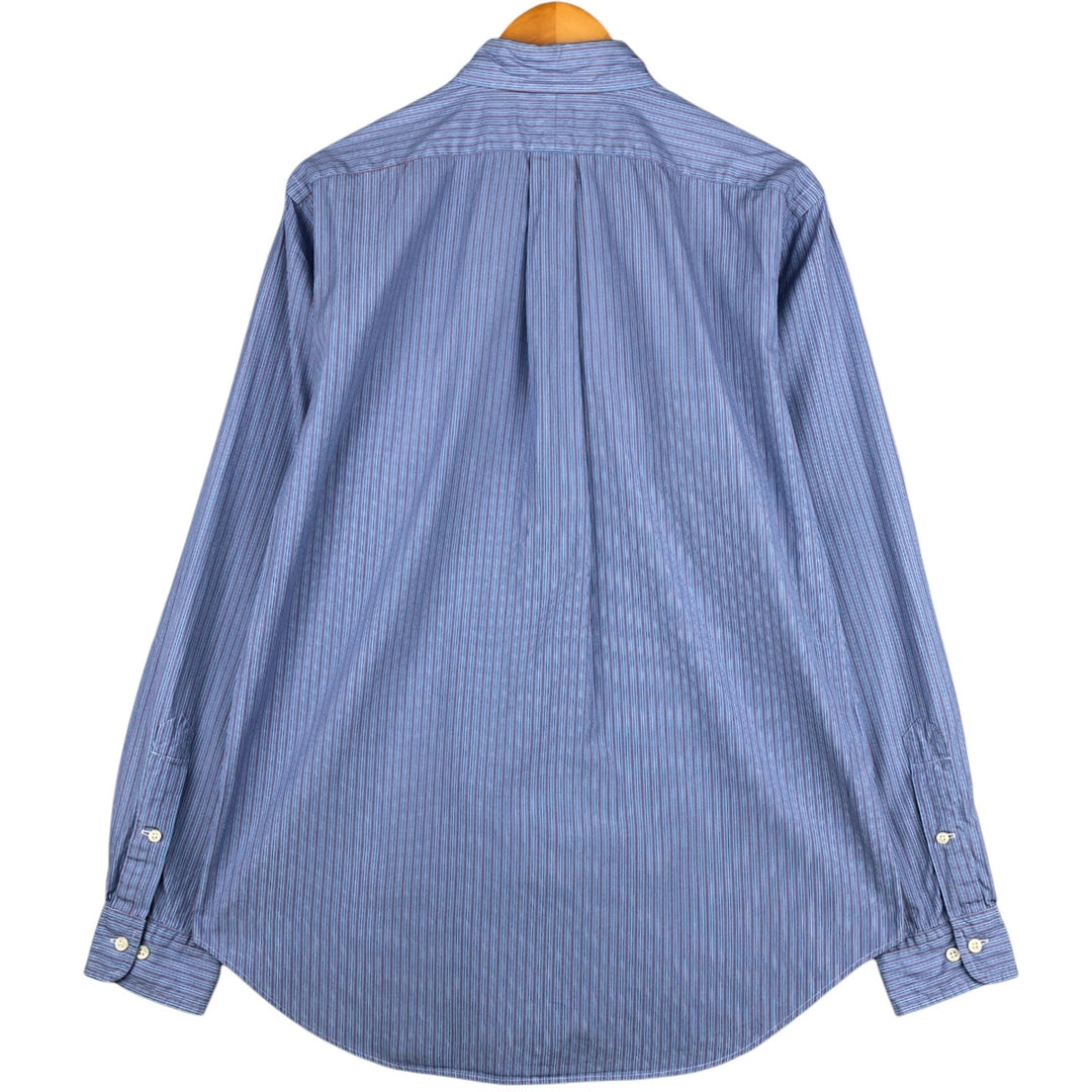 Ralph Lauren Classic Fit Long Sleeve Button Down Striped Shirt Men's M cotton Blue type light blue Vintage Second Hand
