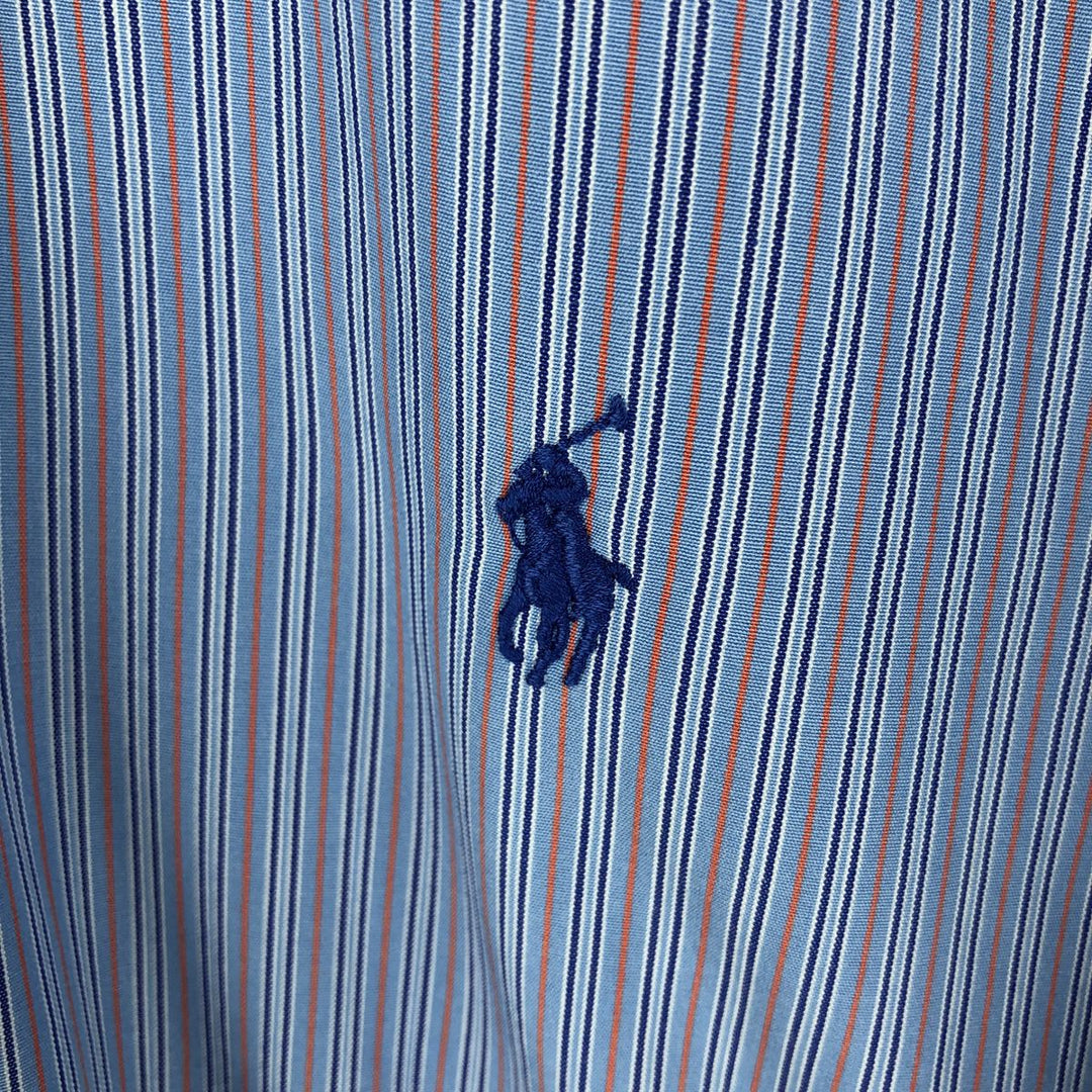 Ralph Lauren Classic Fit Long Sleeve Button Down Striped Shirt Men's M cotton Blue type light blue Vintage Second Hand