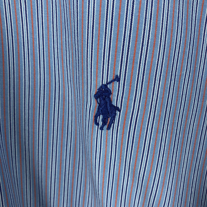 Ralph Lauren Classic Fit Long Sleeve Button Down Striped Shirt Men's M cotton Blue type light blue Vintage Second Hand