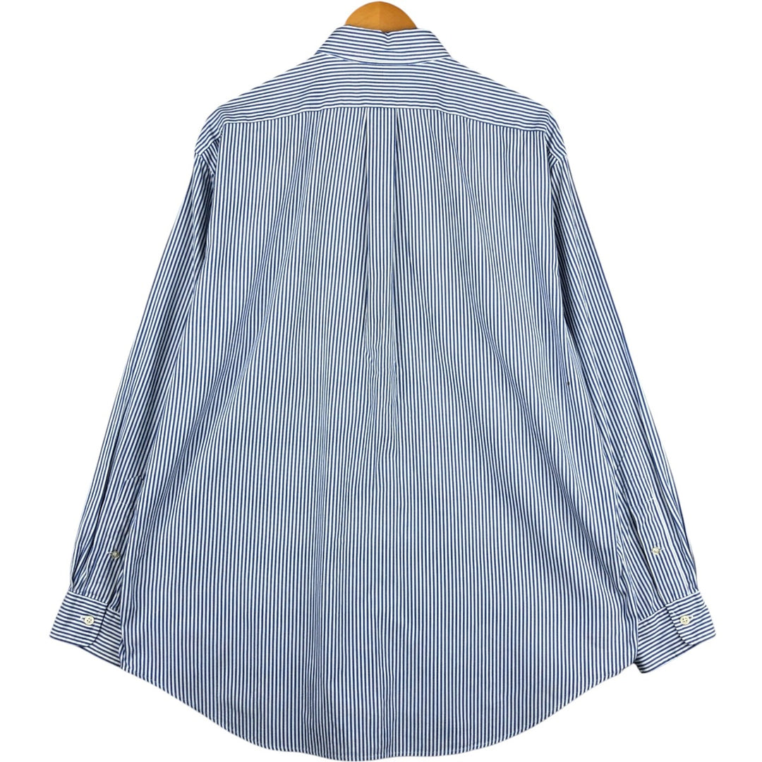Ralph Lauren YARMOUTH Long Sleeve Button-Down Striped Shirt, Men's Size L cotton blue type Vintage Second Hand