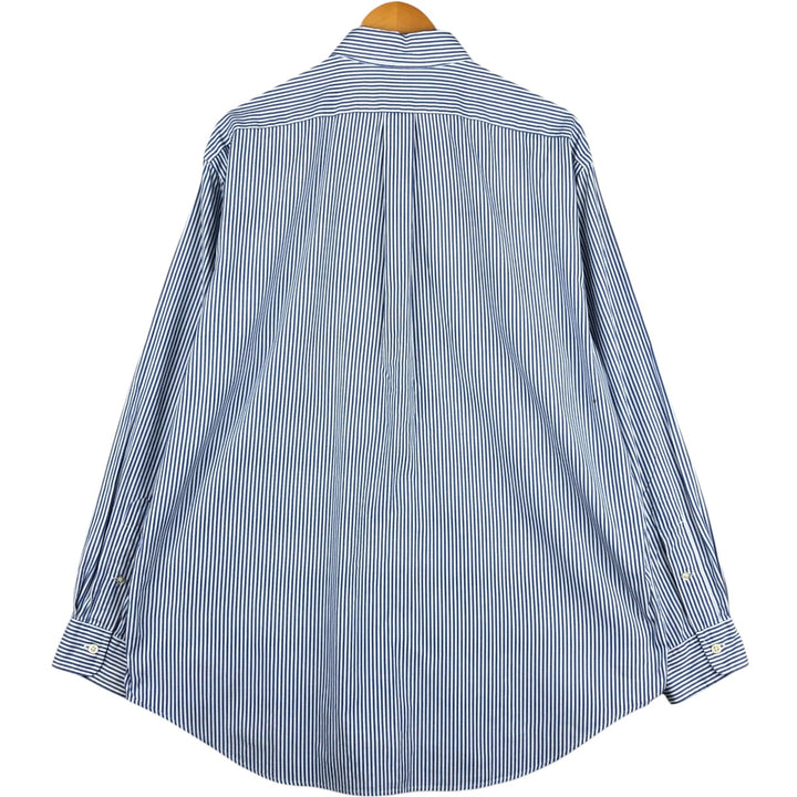 Ralph Lauren YARMOUTH Long Sleeve Button-Down Striped Shirt, Men's Size L cotton blue type Vintage Second Hand